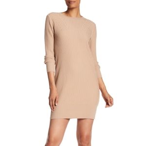 Club Monaco tan ribbed knit sweater dress